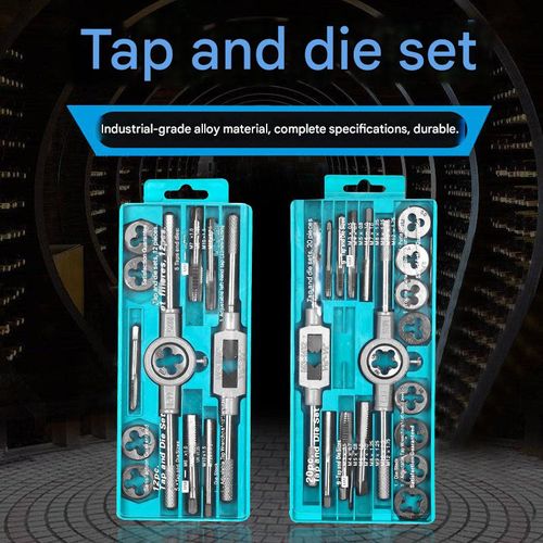 Tap and die set, hand tools, tap wrench, die stock, metric thread repair tools
