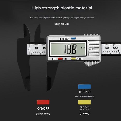Electronic digital vernier calipers, 0-150mm high-strength plastic calipers, measuring tools for inner and outer diameters