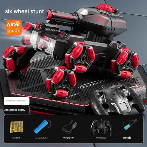 This six-wheeled water-blasting tank vehicle features gesture control and can fire water projectiles.