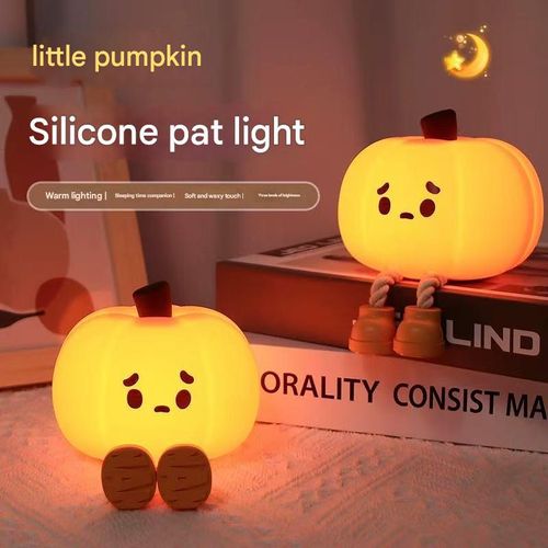 Mini pumpkin silicone lamp, night light, bedroom light, sleep lamp, children's bedside lamp