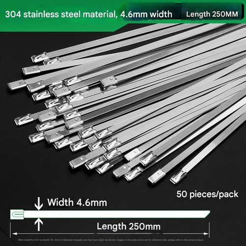 Universal self-locking 304 stainless steel cable tie equipment for fixing stainless steel metal anti-corrosion cable ties and high temperature resistant cable ties.