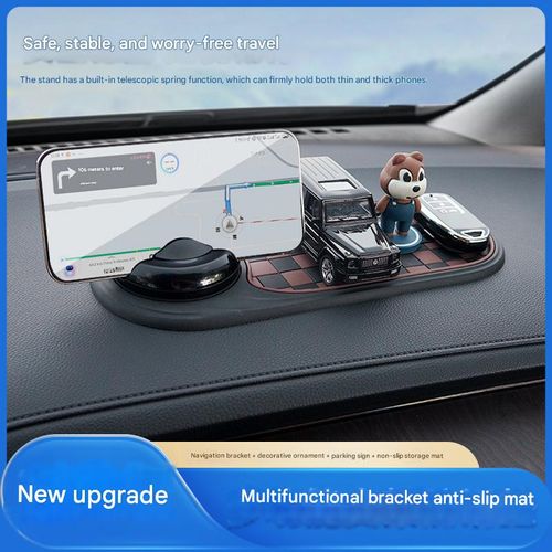 Car phone holder, temporary parking number plate, center console pad, dashboard navigation multi-functional anti-slip mat