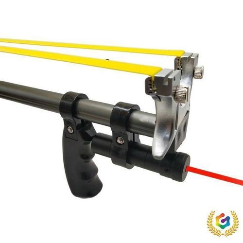 Folding slingshot, flat rubber band, quick-press design, outdoor competitive slingshot with infrared laser sight, plus 100 steel balls.