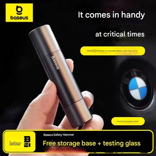 Baseus All-Metal Car Safety Hammer, a practical fire emergency escape and rescue tool, window breaker, and gift item.