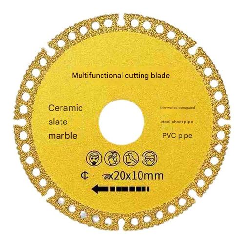 Angle grinder multi-functional composite cutting disc for glass, ceramic tiles, slabs, cement, marble, and cast iron saw blades with high hardness.