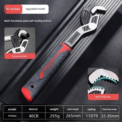 Complete tool guide: Multi-functional adjustable bathroom wrench, large diameter open-end wrench, self-locking universal wrench
