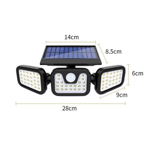 Solar wall light, outdoor rotatable solar human body sensor light, smart solar wide-angle street light