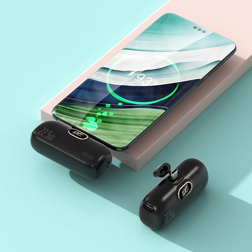 Mini portable capsule power bank with charging port, outdoor mobile phone emergency power supply, gift, 10000mAh, type-C