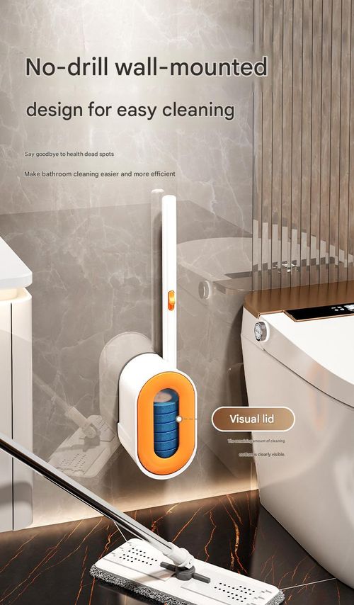 Bathroom Cleaning Brush — New Wall-Mounted Toilet Brush with Disposable Replacement Heads for Thorough, Hard-to-Reach Stain Removal