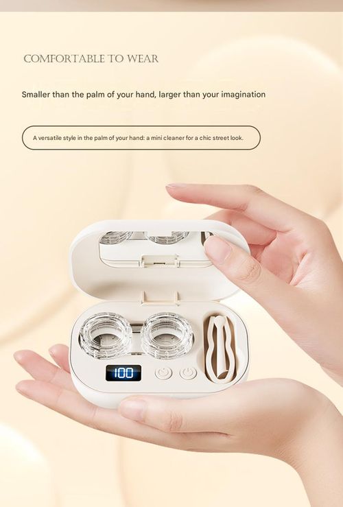 Portable Ultrasonic Contact Lens Cleaner, Portable Contact Lens Care Cleaning and Storage Box, Electric Rinse Device