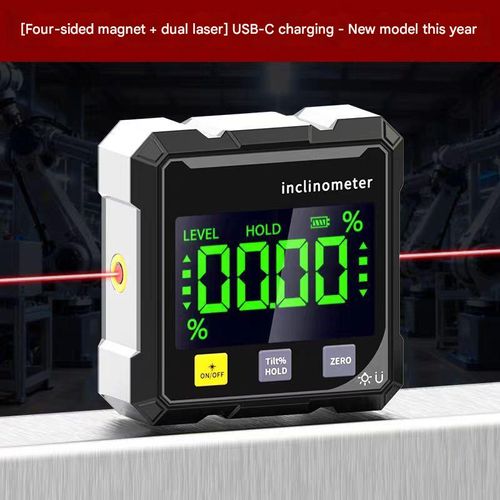High-precision digital laser level with 4 magnets and laser.