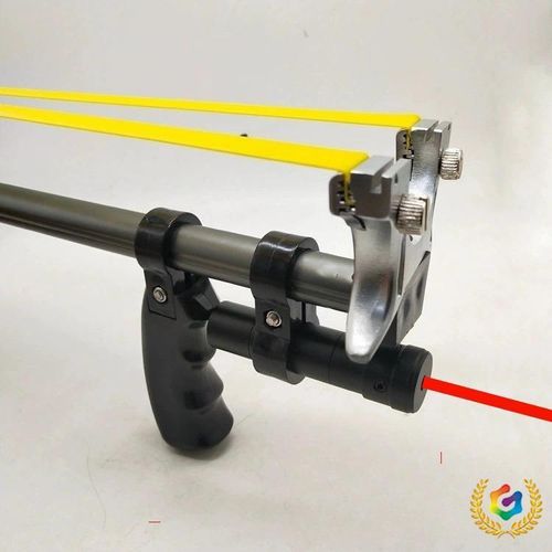 Folding slingshot, flat rubber band, quick-press design, outdoor competitive slingshot with infrared laser sight, plus 100 steel balls.
