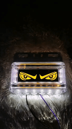 24V Truck Black Shark Demon Eye Waist Lights, High Brightness Light Guide Side Lights, Waterproof LED Ultra-Bright Ground Lighting Side Lights for Trucks