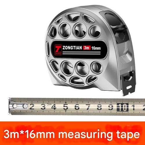 3-meter high-carbon steel perforated tape measure, drop-resistant, waterproof, rust-proof, industrial grade, high precision, drop-resistant.