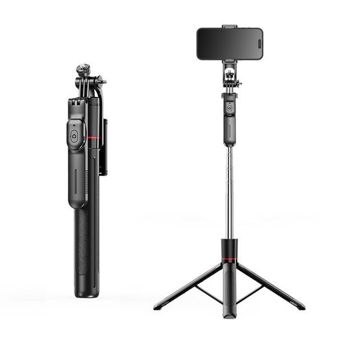 Selfie stick F16, portable for travel, stable shooting, Bluetooth selfie stick, floor-standing tripod for live streaming, anti-shake phone holder.