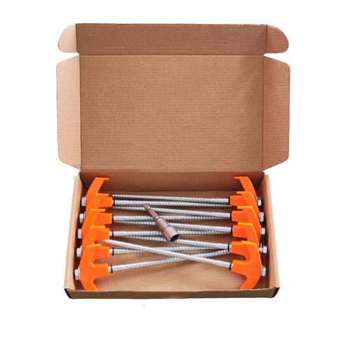 Threaded tent pegs