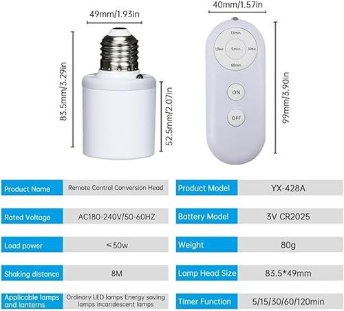 Wireless Remote Control Lamp Socket