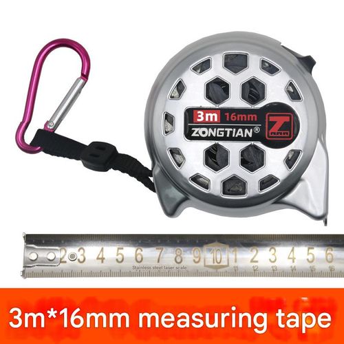 3-meter high-carbon steel perforated tape measure, drop-resistant, waterproof, rust-proof, industrial grade, high precision, drop-resistant.