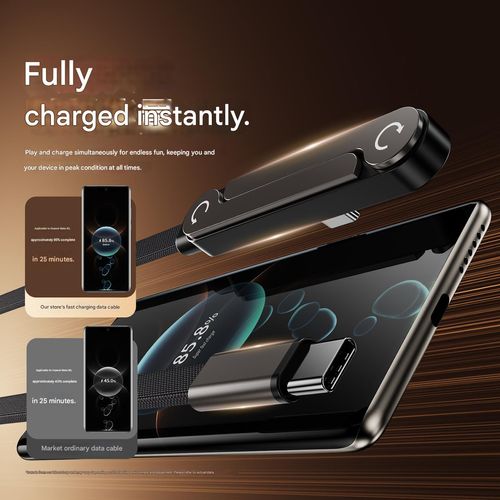 Braided Charging Cable with Foldable Stand Connector