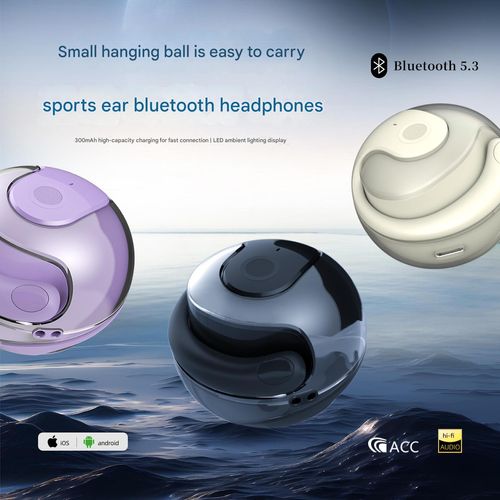 Little Coconut Ball Wireless Bluetooth Earphones, Bluetooth 5.4, Earhook Design, High-Quality Sound, In-Ear Design, Intelligent Noise Cancellation
