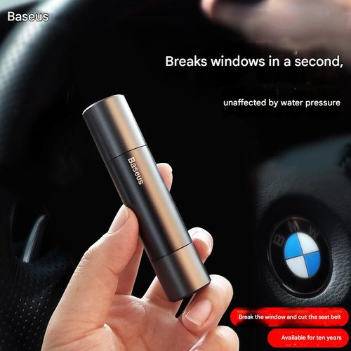 Baseus All-Metal Car Safety Hammer, a practical fire emergency escape and rescue tool, window breaker, and gift item.