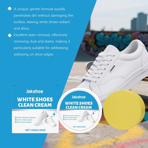 White Sneaker Cleaning Paste — Gentle, No-Rinse Formula for Removing Stains and Yellowing