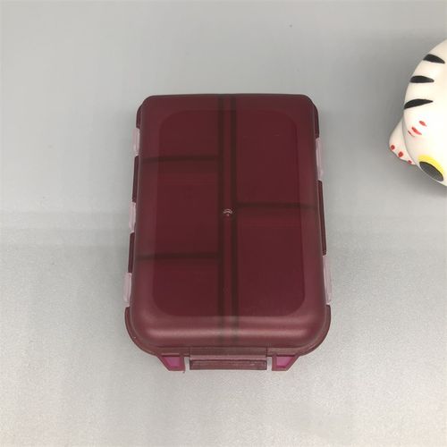 Mini one-week portable 10-grid pill box anytime double-layer tablet pill box plastic storage box