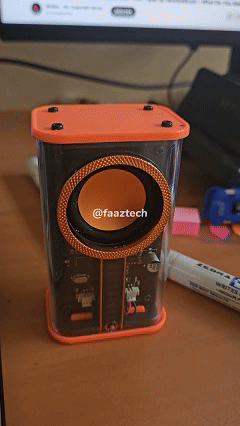 Transparent Mecha Bluetooth Speaker, Wireless Mini Subwoofer with Sound and Light Rhythm, TWS, Creative Design