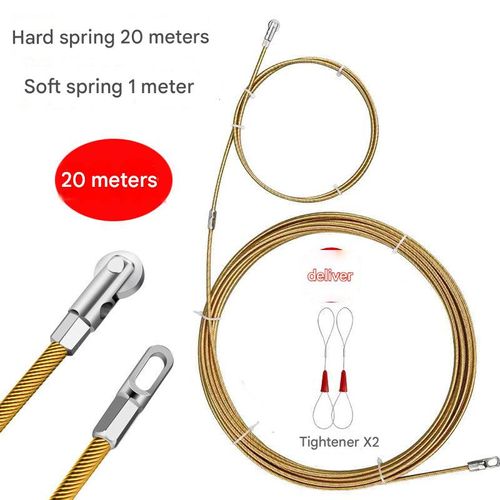 20M（65.62feet） Electrician's Wire Pulling Tool, Universal Fiber Optic Cable, Network Cable, Electrical Wire Conduit Spring Wire Puller and Threader