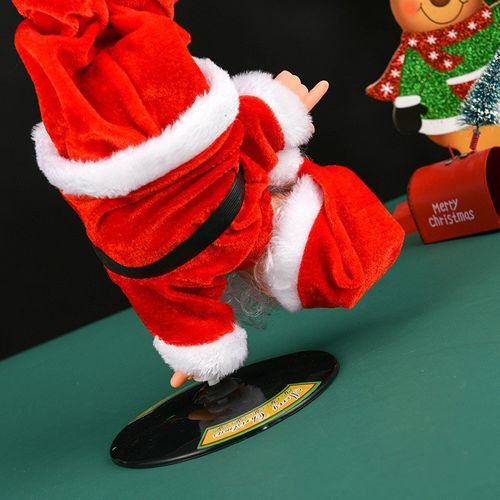 Christmas decorations: Electric upside-down Santa Claus musical dancing doll, a Christmas toy and gift for children.