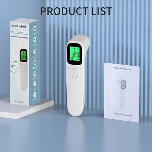 AD802 Handheld Infrared Forehead Thermometer, Non-contact Home Use Body Temperature Gun, Electronic Human Body Thermometer.  Uses 7号 (AAA) batteries. Batteries are not included and must be purchased separately.
