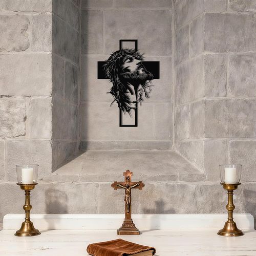 Iron Art Wall-Mounted Cross Decoration