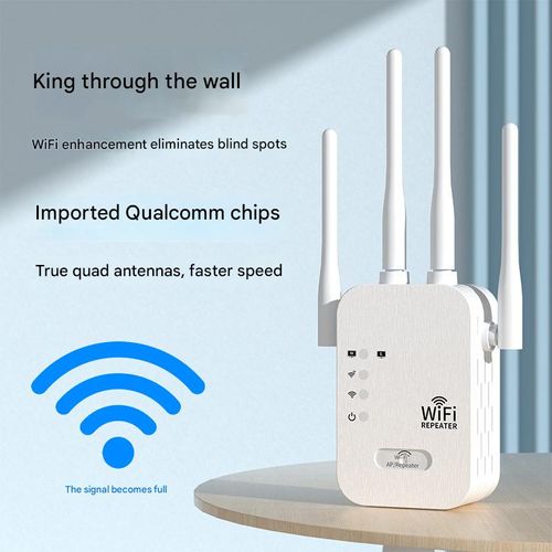 WIFI signal booster, four-antenna home wall-penetrating wireless network extender amplifier, 300M repeater