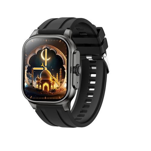 This 2.01-inch smartwatch features Bluetooth calling, IP68 water resistance, message push notifications, and a sports mode. It's a smartwatch designed for Muslims.