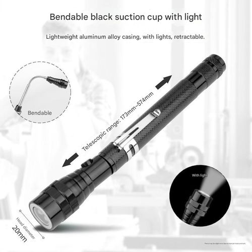USB charging pickup, strong magnetic magnet for stretching steel pipes and metal hoses, flexible LED multi-functional flashlight