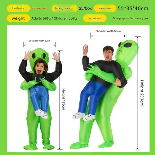Alien inflatable costume, funny costume and dress-up props for children and adults.