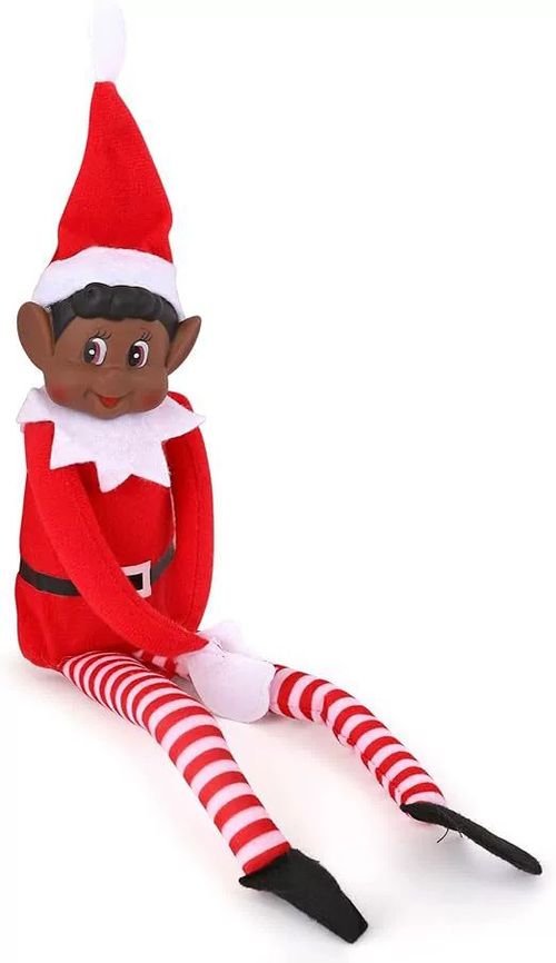 Long-legged Christmas elf doll, festive decoration, vinyl head for boys and girls, bookshelf ornament.