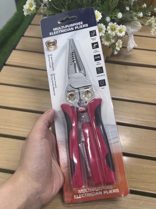 8-in-1 Stainless Steel Needle-Nose Wire Stripper, Anti-Slip Multi-Functional Wire Stripper with Test Pen, Electrician Pliers