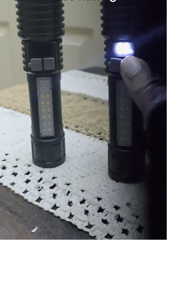 High-powered portable rechargeable flashlight with ultra-long battery life, suitable for outdoor use, waterproof, and multi-functional for home use.