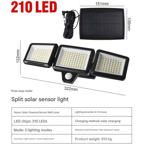 Solar wall light, outdoor rotatable solar human body sensor light, smart solar wide-angle street light