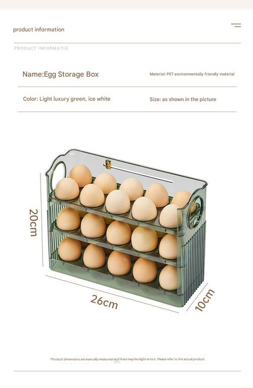 Automatic flip egg storage box refrigerator side door storage rack kitchen dedicated egg tray storage artifact duck egg box