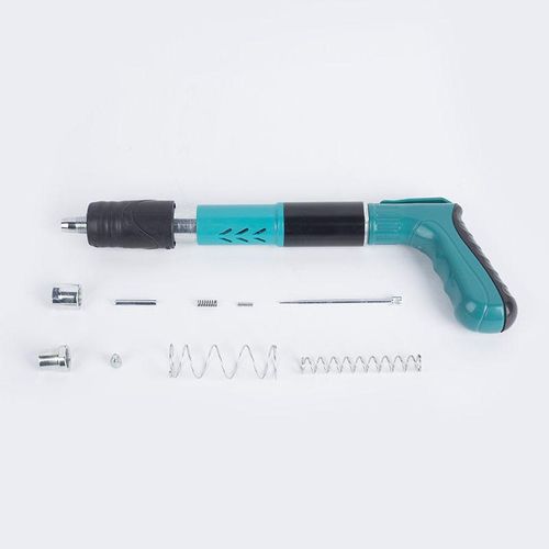 This ceiling nail gun is an all-in-one nailer and fastener for plumbing, electrical, and air conditioning installation (with 100 nails).