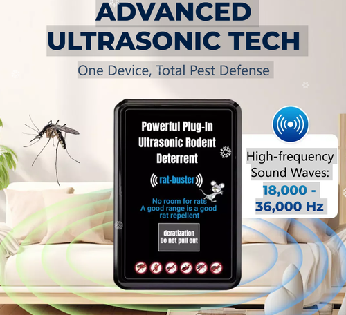 UK-standard ultrasonic rat repellent, a brand new intelligent variable-frequency rodent control device, suitable for homes and commercial premises, effectively eliminating all rats in one go.