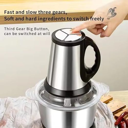 UK-Plug Meat Grinder: 4-Blade, 3-Speed, 2L Capacity — Kitchen Appliance