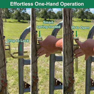 The lock prevents cattle, sheep, and horses from escaping the pasture.
