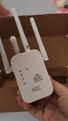 WIFI signal booster, four-antenna home wall-penetrating wireless network extender amplifier, 300M repeater