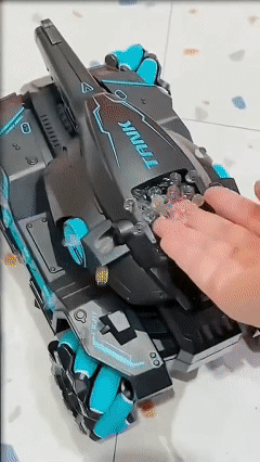 This six-wheeled water-blasting tank vehicle features gesture control and can fire water projectiles.