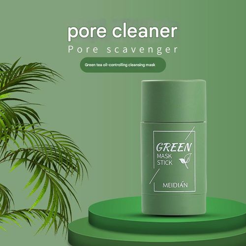Meidian Green Tea Solid Mask Stick — Hydrating, Deep Cleansing, and Exfoliating Mud Mask for Oily Skin (Eggplant Formula)