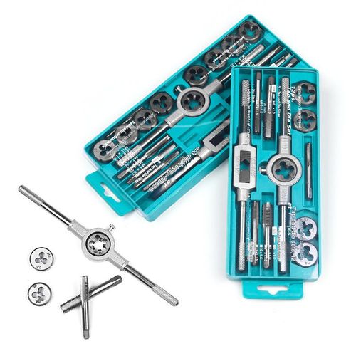 Tap and die set, hand tools, tap wrench, die stock, metric thread repair tools