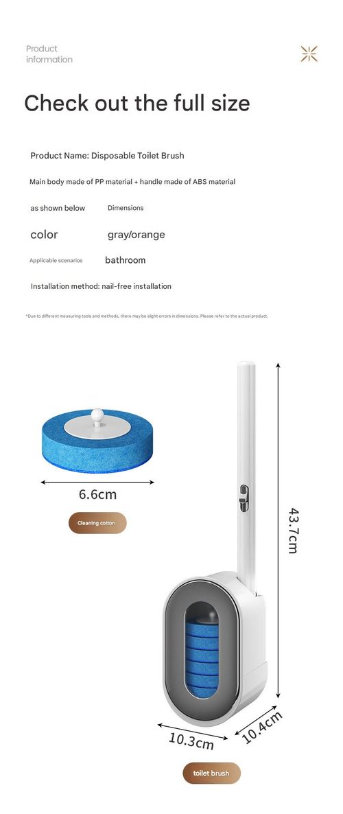 Bathroom Cleaning Brush — New Wall-Mounted Toilet Brush with Disposable Replacement Heads for Thorough, Hard-to-Reach Stain Removal